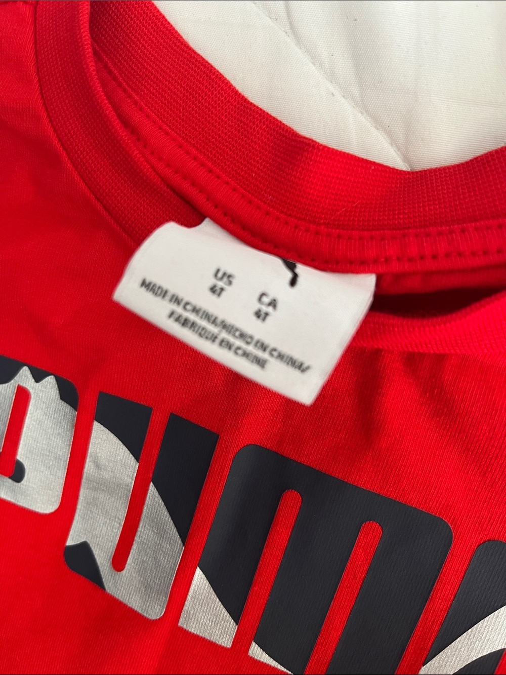 PUMA Kids' Red Logo T-Shirt size 4T - Picture 3 of 4